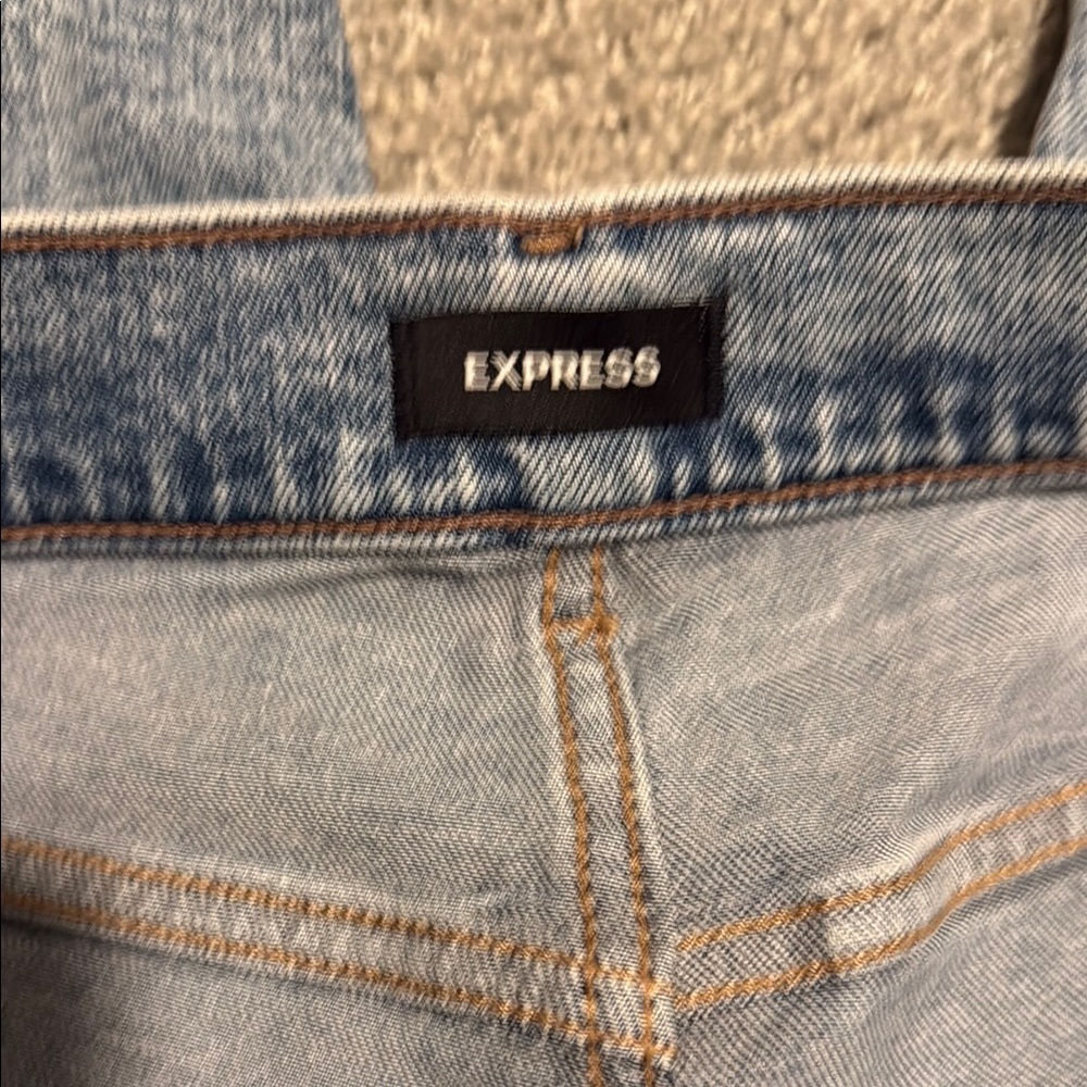 Blue Straight Leg Jeans with Distressed Details - Picture 2 of 6
